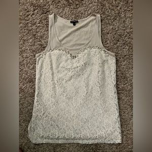 Lace embellished tank- small